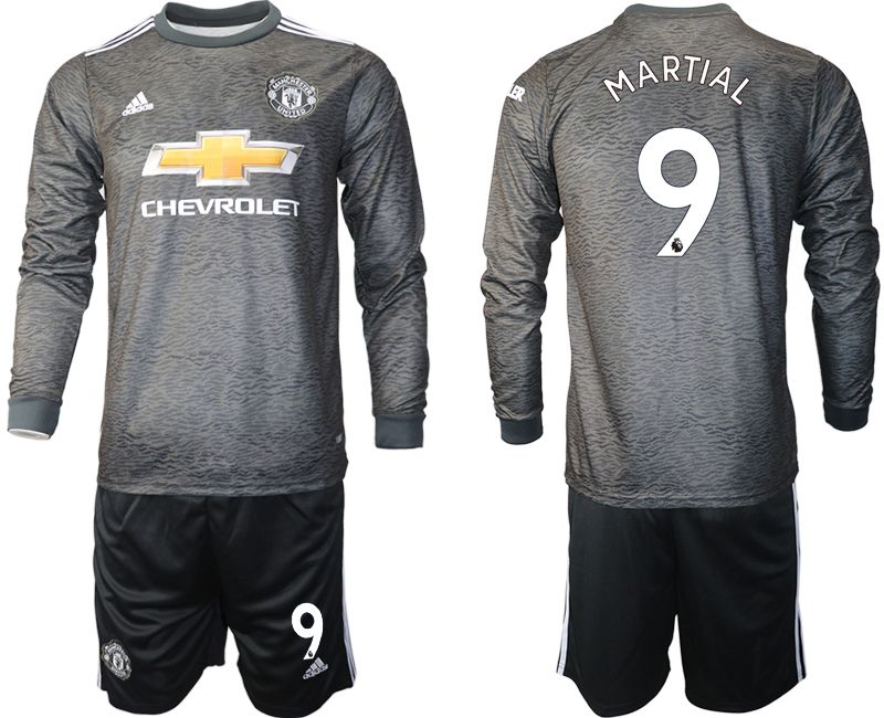 Men 2020-2021 club Manchester united away long sleeve #9 black Soccer Jerseys
